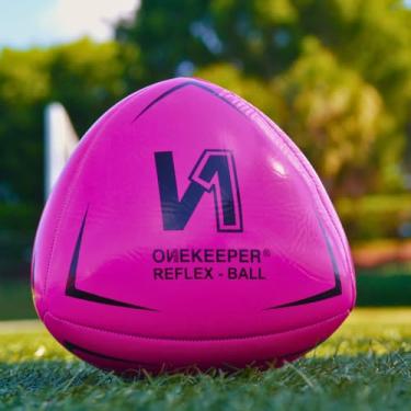 Imagem de ONEKEEPER Bola de Reflexo e Reação de Futebol – Rosa para Agilidade, Reflexo e Treinamento de Velocidade para Crianças e Jovens (Rosa)
