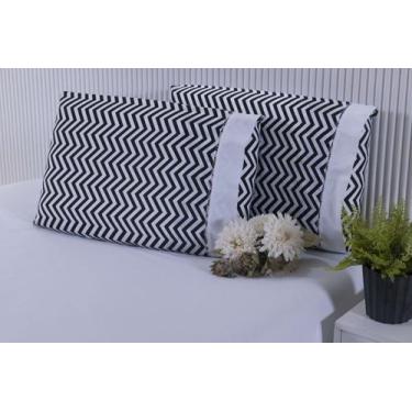Imagem de 2 Fronhas King 90x50 100% Algodão 150 Fios  chevron z - MIGUEL ENXOVAI