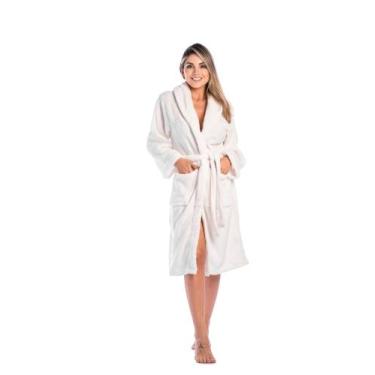Imagem de Roupão de Microfibra Adulto Fleece - Feminino/masculino - 220gr/m - Pr