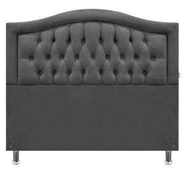 Imagem de Cabeceira Cama Casal Capitone Sophia Provençal Suede Cinza 120 RBL