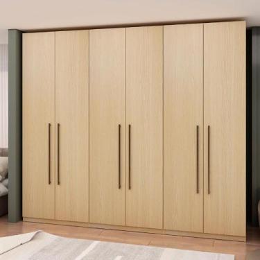 Imagem de Guarda Roupa 239 cm 6 Portas 3 Gavetas e Cabideiros 100% MDF - GenialF