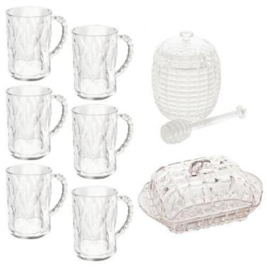 Imagem de Jogo Para Servir Cafés da Manhã Chás Cappuccinos 9 Peças Cristal / Vid