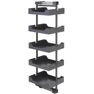 Imagem de Prateleira de Armário 5 Bandejas 48x33x175cm Coluna Deslizante Organiz