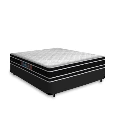 Imagem de Cama Box Casal + Colchão De Espuma D33 - Castor - Black White Double Face - 138x188x62cm Preto