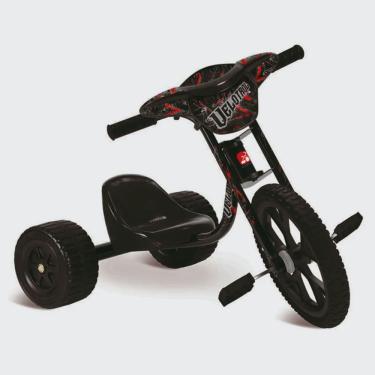 Imagem de Triciclo Infantil Motoca Radical Menino 14 Speed Preto Velotrol Bandeirante