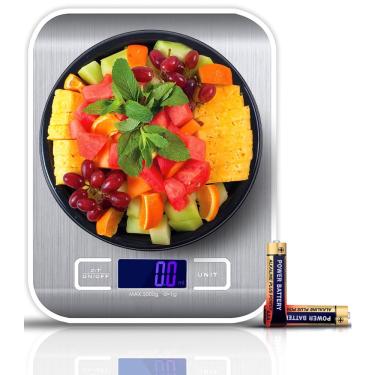 Imagem de Balanças digitais de cozinha rkinc Premium em aço inoxidável 5kg/11lb