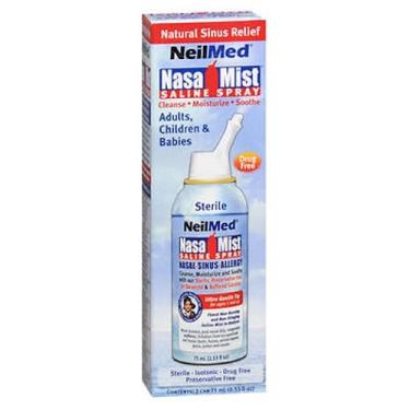 Imagem de Spray salino isotônico Nasamist para pessoas com alergias e seios nasais 75 ml da Neilmed (pacote com 2)