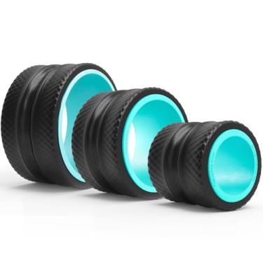 Imagem de FitBeast Rolo traseiro – Roda de massagem de tecidos profundos, roda de ioga e maca traseira para alívio da dor (15 cm + 23 cm + 30 cm, azul)