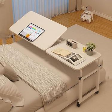 Imagem de Mesa de cama, mesas sobre a cama, altura ajustável com rodas - mesa versátil sobre a cama para comer mesa de computador móvel