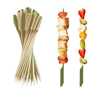 Imagem de CrazyTerra Espetos De Bambu Para Aperitivos (Pacotes Com 60), Palitos Dente Naturais 30 Cm Aperitivos, Sanduíche Frutas E Coquetéis, Resistentes Madeira Churrasco, Festas, Lanches, Comida, Pá Larga