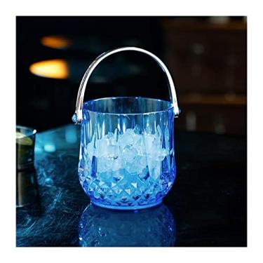 Imagem de Balde de Gelo Balde de Gelo Cor Acrílico Balde de Champanhe Balde de Armazenamento de Cubos de Gelo Home Bar Pequeno Balde de Gelo Adequado para 1 Garrafa de Vinho Champanhe ou Cerveja Refrigerador de