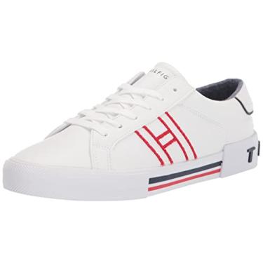 Imagem de Tommy Hilfiger Tênis masculino Pent, Branco/Vermelho, 12