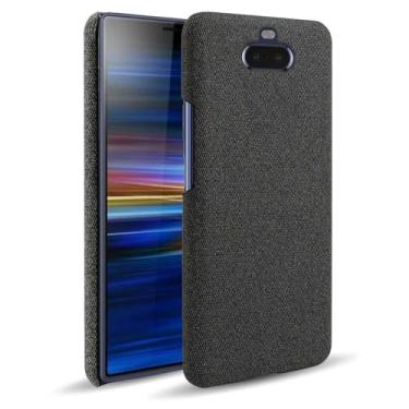 Imagem de Capa para SONY Xperia 20,Capa desenhada em lona,Case Protetora Ultrafina com Empunhadura Macia,Design em Tecido Antichoque e Antiarranhões-Black