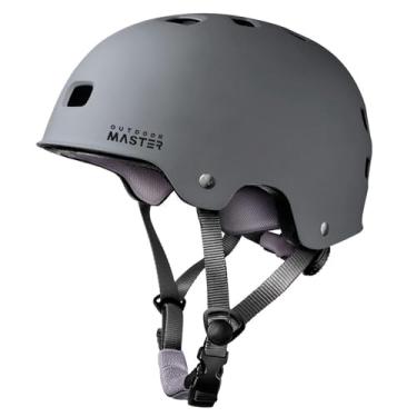 Imagem de OutdoorMaster Capacete De Ciclismo Para Skate - Dois Forros Removíveis Ventilação Multi-Esportiva Scooter Patins Patins Em Linha Patins Para Crianças, Jovens E Adultos - Xs - Cinza