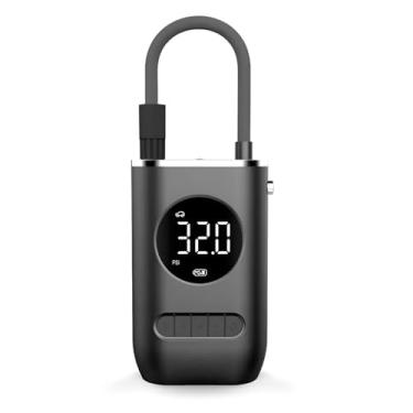 Imagem de Compressor de Ar Digital Portátil, Calibrador com Display LCD, 150 PSI, Bateria Recarregável USB-C, Lanterna LED