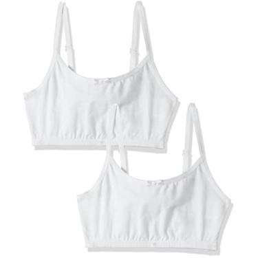 Imagem de The Children's Place Sutiã para meninas grandes (pacote com 2), Branco 9055, 5-6