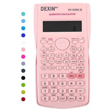 Imagem de Calculadoras científicas de mesa, calculadoras científicas para estudantes, calculadora científica 240 funções, 2 linhas 10 + 2 dígitos, calculadora de matemática de mesa para escola (rosa)