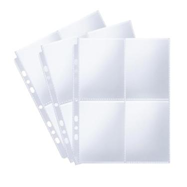 Imagem de 240 bolsos 6,6 x 9,4 cm capas para cartão de foto para fichário A5 6/3/2, capas transparentes de photocard, páginas de foto dupla face com 4 bolsos, para cartão de visita, cartões colecionáveis