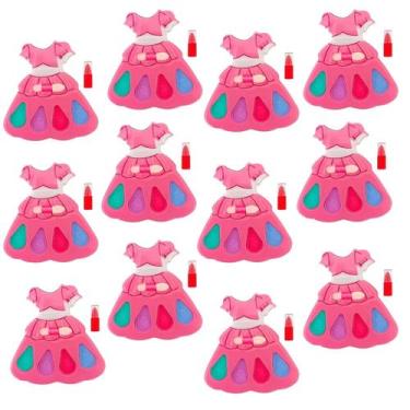 Imagem de kit 12 maquiagem infantil mini com sombras colorido brinquedo infantil