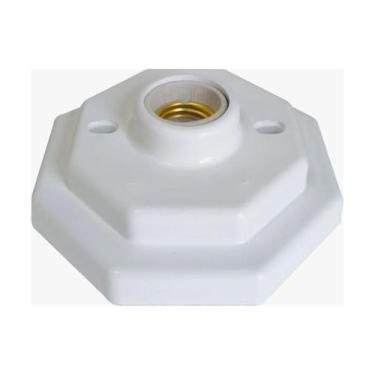 Imagem de Plafon Octogonal Bocal Porcelana E-27 Branco - OPL