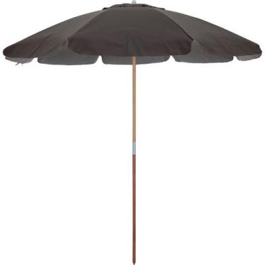 Imagem de Guarda-Sol Guarapari em Bagum e Haste de Madeira 2,00m Marrom Bel, 2,0