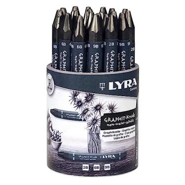 Imagem de Lyra Giz de cera de grafite – Giz de cera de grafite para artistas e estudantes de todas as idades – Conjunto de 24 varetas de grafite duráveis 2B 6B e 9B para esboço de desenho sombreamento e mais