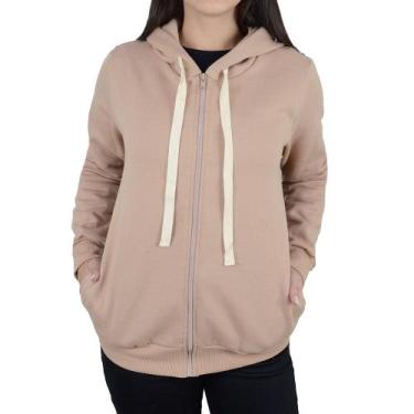 Imagem de Jaqueta Feminina Linha Leve Moletom Bege 8660, G