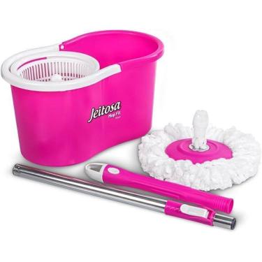 Imagem de Mop Fit Rosa Com Cabo E Balde 8L Jeitosa Bettanin