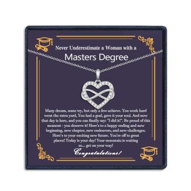 Imagem de EPIRORA Presentes de formatura Class of 2025 para ela, colar com pingente de coração infinito para mulheres adolescentes, 5ª série 8ª série, ensino médio, mestrado, joias para graduados, Aço