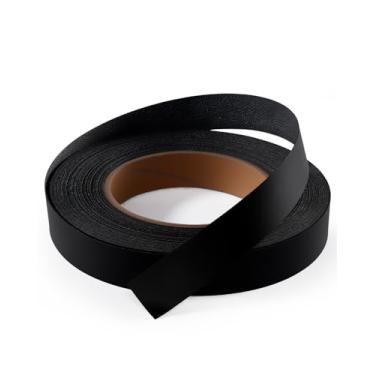 Imagem de FAKILO Fita de borda de melamina com borda de folheado preto, fácil aplicação, ferro na borda, fita para consertos de madeira compensada de gabinete e restauração de móveis (preta, 3/10.2 cm x 15.2 m)