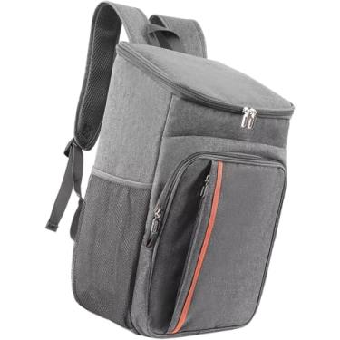 Imagem de Mochila Térmica Bolsa Bag Cooler Homem Mulher Refrigerador Marmita Quente Cerveja Gelada Viagem Praia Bebidas Alimentos Praia Passeio Parque Piquenique Acampamento Grande Impermeável (Cinza)