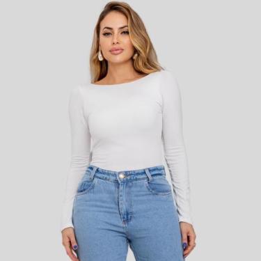 Imagem de Blusa Feminina Manga Longa Suplex - Mayara Manzano, GG, Off white