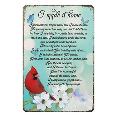 Imagem de Aenaon Placa De Lata Metal Aenaon, Decoração Vintage "I Made It Home", 30X20 Cm, Arte Parede Rústica Para Quarto, Bar, Cafeteria, Nostálgica