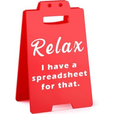 Imagem de Joyeti Relaxa, Eu Tenho Uma Planilha Para Isso, Placa Engraçada Cubículo, Presentes Engraçados Escritório, Contador, Colega De Trabalho, Líder, Chefe - Decoração Mesa