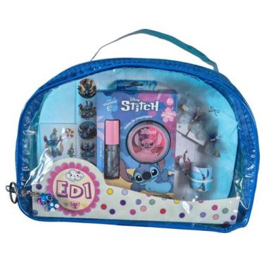 Imagem de Kit fashion Lilo e Stitch Maquiagem Adesivo presilha brilho labial Bol