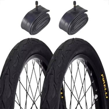 Imagem de Par Pneu Pirelli Tornado Beta Aro 26 X 2.125 Tipo Flame Balão Bicicleta + Par Camara de ar shiver