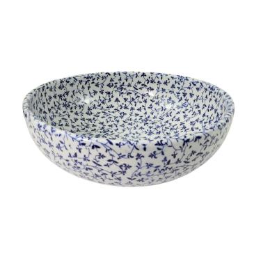 Imagem de Cuba De Apoio Banheiro Lavabo Decorada Branca Azul 41X16Cm