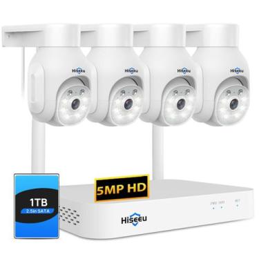 Imagem de Sistema de câmera de segurança Hiseeu 5MP Wireless PTZ 4K 10CH NVR