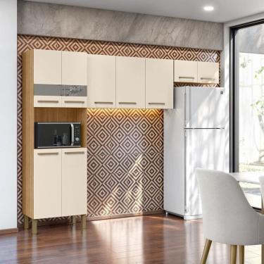 Imagem de Cozinha Compacta 9 Portas Nala Plus Freijó / Soft