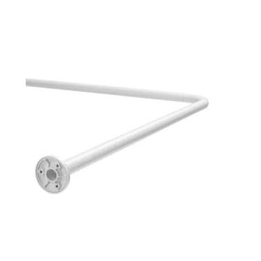 Imagem de Suporte para Cortina de Box em L, Aço com Flange de Nylon, 100cm x 92cm, Branco
