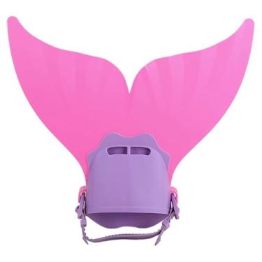 Imagem de simhoa Vestido de natação ajustável sereia, nadadeiras para equipamento de natação para meninas e meninos, Rosa