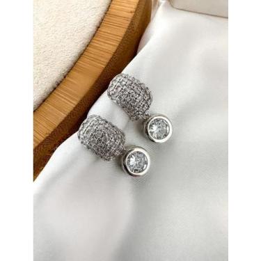 Imagem de Brinco Argolinha de Zircônia e Ponto de Luz - LINDA LADY