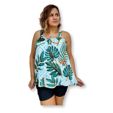Imagem de Blusa Bata Feminina Regata Viscose Estampada Gg Plus Size - Sarast Mod