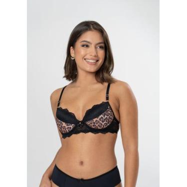 Imagem de Sutiã com Bojo Animal Print - Gimara, M, Preto