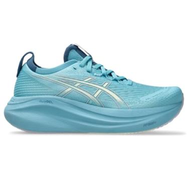 Imagem de Asics Tênis de corrida feminino Gel-Nimbus 27, Água parada/creme, 35
