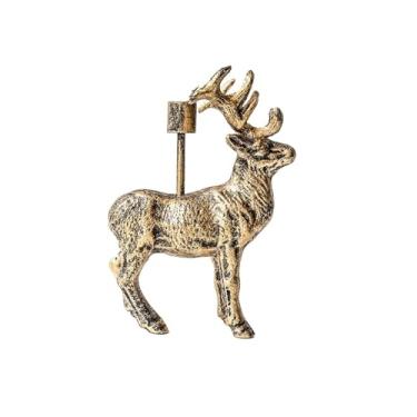 Imagem de Castiçal de veado de ferro fundido castiçal castiçal suporte de candelabro decorativo interno para velas cônicas centro de mesa decoração de casa