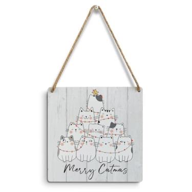 Imagem de mmiishe Decorações De Natal, Desenho Animado, Gato, Árvore, Arte Parede, Presentes Para Amantes, Decoração Fazenda, Placa Madeira, Férias Inverno, Casa, Cozinha, Banheiro, Café, Garagem, Porta Da Fr