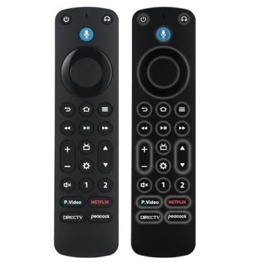 Imagem de OROSAUR Controle remoto retroiluminado com substituição de voz para TV Stick, TV Cube, compatível com controle remoto Insignia/Toshiba/Omni/Pioneer Smart TVs Pro