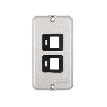 Imagem de Tampa 2 Postos RJ45 Alumínio 1/2 e 3/4'' para Condulete - Tramontina