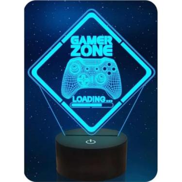 Imagem de Luminária Abajur de Mesa Led 3D Controle Remoto Xbox Jogos